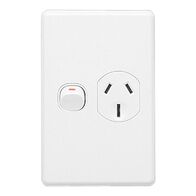 Classic C2000 Series, Single Switch Socket Outlet, Classic, 250V, 15A, Vertical - Black