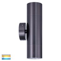 Tivah Solid Brass Graphite Coloured TRI Colour Up & Down Wall Pillar Lights