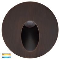 Reces Antique Brass Round TRI Colour Recessed LED Step Light