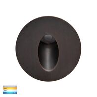 Mini Reces Antique Brass Round TRI Colour Recessed LED Step Light