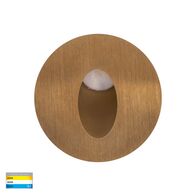 Mini Reces Brass Round TRI Colour Recessed LED Step Light