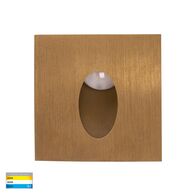 Mini Reces Brass Square TRI Colour Recessed LED Step Light