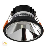 Gleam Black with Chrome Insert Fixed Dim to Warm LED Downlight