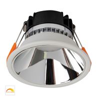 Gleam White with Chrome Insert Fixed Dim to Warm LED Downlight