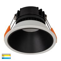 Gleam White with Black Insert Tri Colour Fixed Deep LED Downlight