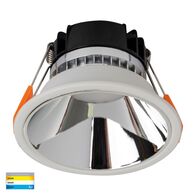 Gleam White with Chrome Insert Tri Colour Fixed Deep LED Downlight