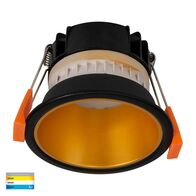 Gleam Black with Gold Insert Tri Colour Fixed Deep LED Downlight