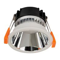 Gleam White with Chrome Insert Fixed Dim to Warm LED Downlight
