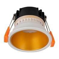 Gleam White with Gold Insert Fixed Dim to Warm LED Downlight