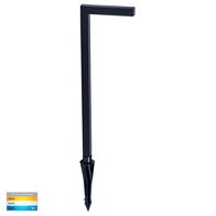 Nedia Square 7w Tri Colour Aluminium Black Garden Spike Light