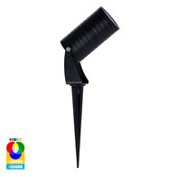 Nova Aluminium Black RGBCW 7w LED Garden Spike Light