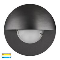 Ollo Graphite Coloured Brass TRI Colour LED Step Light With Eyelid