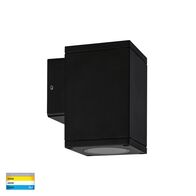 Quadru Square Black TRI Colour Fixed Down LED Wall Light