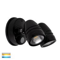 Focus Polycarbonate Black Double Adjustable Spot Light With Sensor