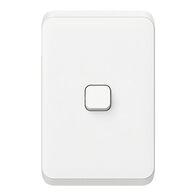 Clipsal Iconic, Switch, Vertical 1 Gang, 1/2 Way 10AX,230/240V, IP44 - Vivid White