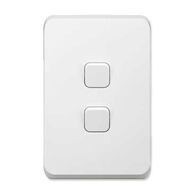 Clipsal Iconic, Switch Plate Skin, 2 Gang, Horizontal/Vertical Mount, Clip-On - Extra Vivid White
