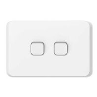 Clipsal Iconic, Flush Switch, Horizontal Mount, 2 Gang, 1-Way/2-Way, 230/240V 10AX - Vivid White