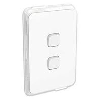 Clipsal Iconic, Switch, Vertical 2 Gang, 1/2 Way 10AX,230/240V, IP44 - Vivid White