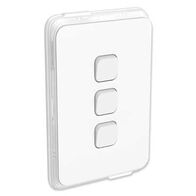 Clipsal Iconic, Switch, Vertical 3 Gang, 1/2 Way 10AX,230/240V, IP44 - Vivid White