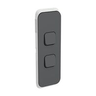 Clipsal Iconic, Switch Plate Skin, 2 Gang, Vertical Mount, Clip-On - Anthracite