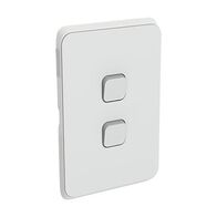 Clipsal Iconic, Switch Plate Skin, 2 Gang, Horizontal/Vertical Mount, Clip-On - Cool Grey
