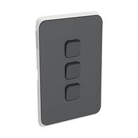 Clipsal Iconic, Switch Plate Skin, 3 Gang, Horizontal/Vertical Mount - Anthracite