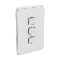 Clipsal Iconic, Switch Plate Skin, 3 Gang, Horizontal/Vertical Mount - Cool Grey