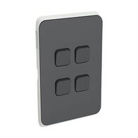 Clipsal Iconic, Switch Plate Skin, 4 Gang, Horizontal/Vertical Mount - Anthracite