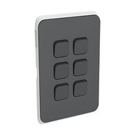 Clipsal Iconic, Switch Plate Skin, 6 Gang, Horizontal/Vertical Mount - Anthracite