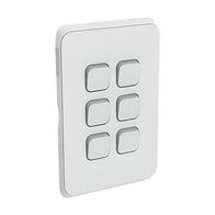 Clipsal Iconic, Switch Plate Skin, 6 Gang, Horizontal/Vertical Mount - Cool Grey