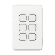 Clipsal Iconic, Switch Plate Skin, 6 Gang, Horizontal/Vertical Mount - Vivid White