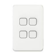 Clipsal Iconic, Switch Plate Skin, 4 Gang, Horizontal/Vertical Mount - Vivid White
