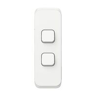 Clipsal Iconic, Switch Plate Skin, 2 Gang, Vertical Mount, Clip-On - Vivid White
