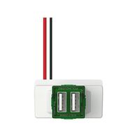 Clipsal Iconic, Dual USB Charging Mechanism 3.1 A, Horizontal/Vertical Mount - Vivid White