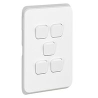 Clipsal Iconic, Switch Plate Skin, 5 Gang, Horizontal/Vertical Mount - Extra Vivid White