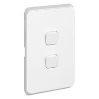 Clipsal Iconic, Switch Vertical, 2 Gang, 10AX,230/240V, Bulk Pack 50 - Extra Vivid White