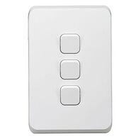 Clipsal Iconic, Switch Vertical, 3 Gang, 10AX,230/240V, Bulk Pack 40 - Extra Vivid White
