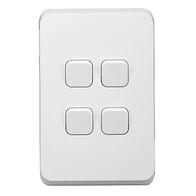 Clipsal Iconic, Switch, 4 Gang, 10AX,230/240V, Bulk Pack 40 - Extra Vivid White