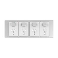 Clipsal Iconic, Styl Quad Power Point Skin, Horizontal Mount, 250V, 10A - Silver