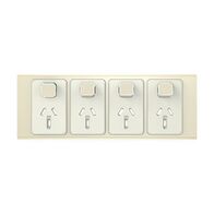 Clipsal Iconic, Styl Quad Power Point Skin, Horizontal Mount, 250V, 10A - Crowne