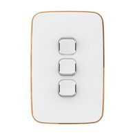 Clipsal Iconic, Essence Switch Plate Skin, 3 Gang, Vertical/Horizontal, Clip-On - Arctic White