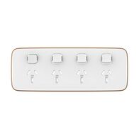 Clipsal Iconic, Essence Quad Power Point Skin, Horizontal Mount, Clip-On, 250V, 10A - Arctic White
