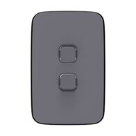 Clipsal Iconic, Essence Switch Plate Skin, 2 Gang, Vertical/Horizontal, Clip-On - Ash Grey