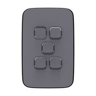 Clipsal Iconic, Essence Switch Plate Skin, 5 Gang, Vertical/Horizontal, Clip-On - Ash Grey