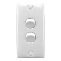 Standard Series, Flush Switch, 2 Gang, 250VAC, 10A, Intermediate Architrave - White Electric