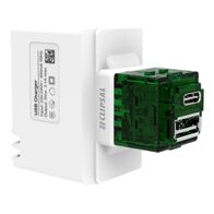 Clipsal Iconic, Clipsal Iconic USB Charger Mechanism, Dual Type, A+C 3.1A - Vivid White