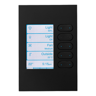C-Bus eDLT, Wall Plate, Saturn Zen, Enhanced Dynamic Labelling Technology, 5 Key, A Series - Zen Black