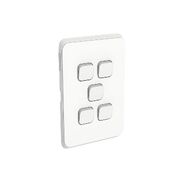 Clipsal Iconic, Gridplate and Skin, 5 Gang, Vertical/Horizontal - Vivid White