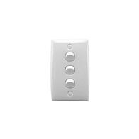 Standard Series, Flush Switch, 3 Gang, 250VAC, 10A, Standard, Vertical, PTN - White Electric