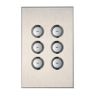 C-Bus, SpaceLogic Wall Plate, Saturn, A-Series, Key Input unit, 6 keys - Stainless Steel
